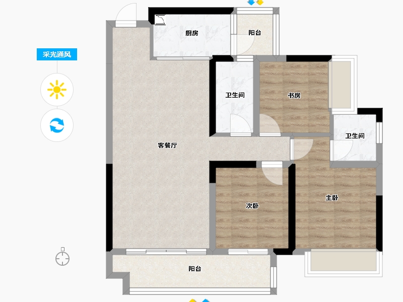 广西壮族自治区-梧州市-滨江学府-79.91-户型库-采光通风