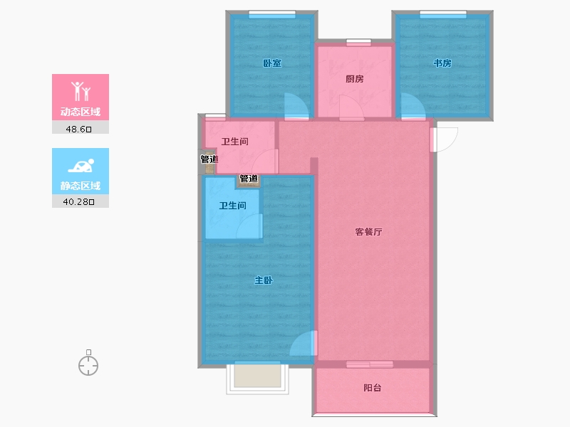 山西省-太原市-阳光城文澜府-79.93-户型库-动静分区