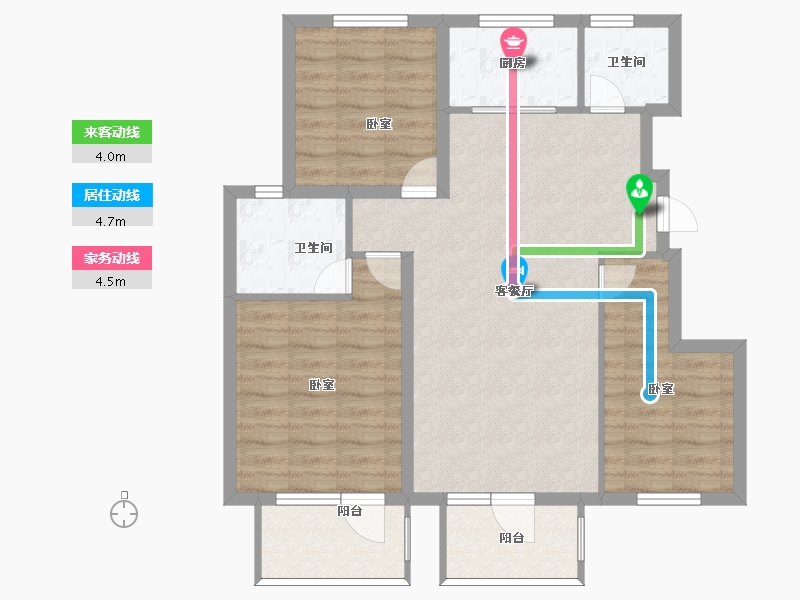 辽宁省-大连市-西府御棠-86.00-户型库-动静线