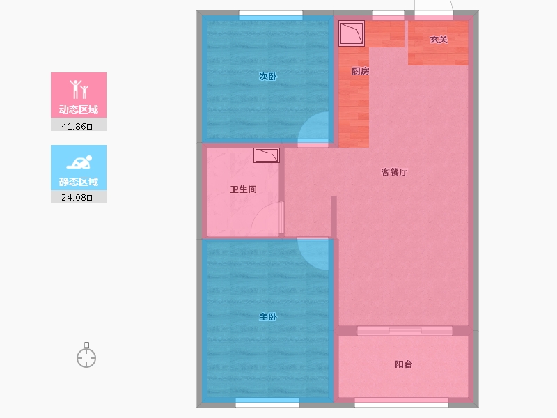 云南省-昆明市-俊发玉龙湾-58.58-户型库-动静分区