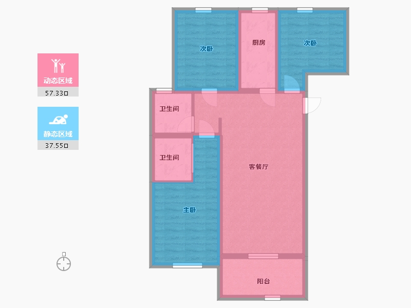 河北省-石家庄市-林荫春天-84.00-户型库-动静分区