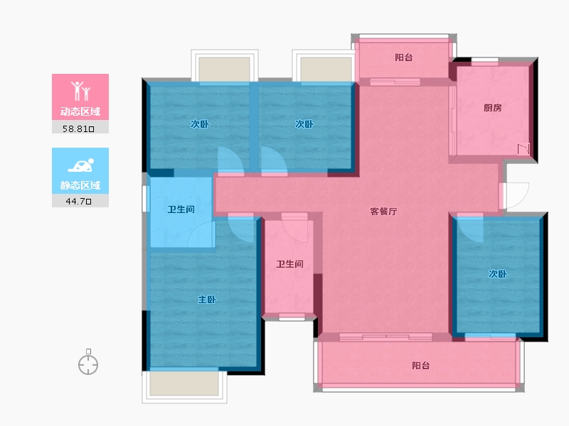 广西壮族自治区-梧州市-滨江学府-91.21-户型库-动静分区