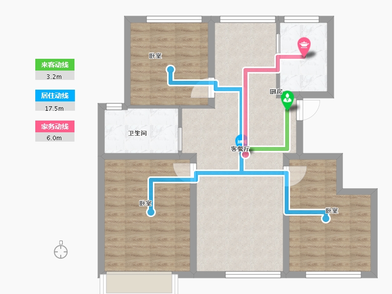 辽宁省-大连市-大华公园世家-78.00-户型库-动静线