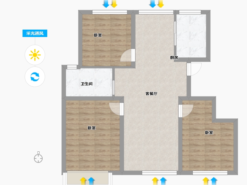 辽宁省-大连市-大华公园世家-78.00-户型库-采光通风