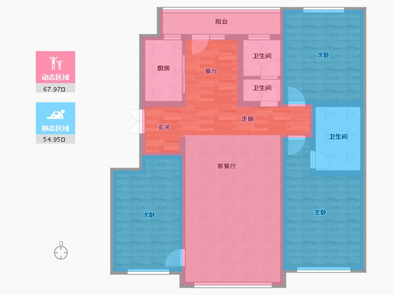 吉林省-辽源市-玉圭园-御水丹堤-109.23-户型库-动静分区