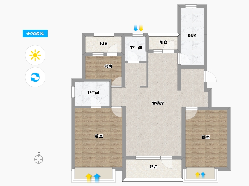 辽宁省-大连市-招商海德学府-89.99-户型库-采光通风