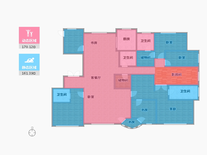 内蒙古自治区-呼和浩特市-观山悦-302.00-户型库-动静分区