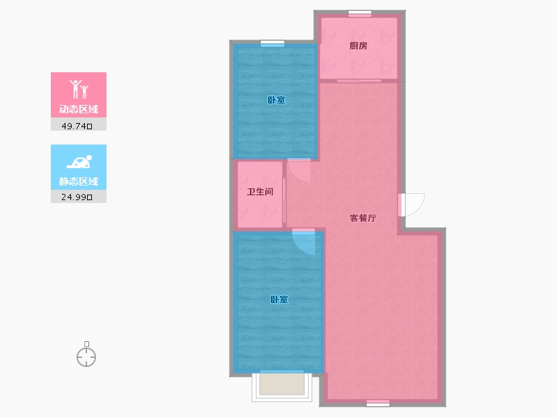 北京-北京市-金鼎龙湾二期-68.27-户型库-动静分区