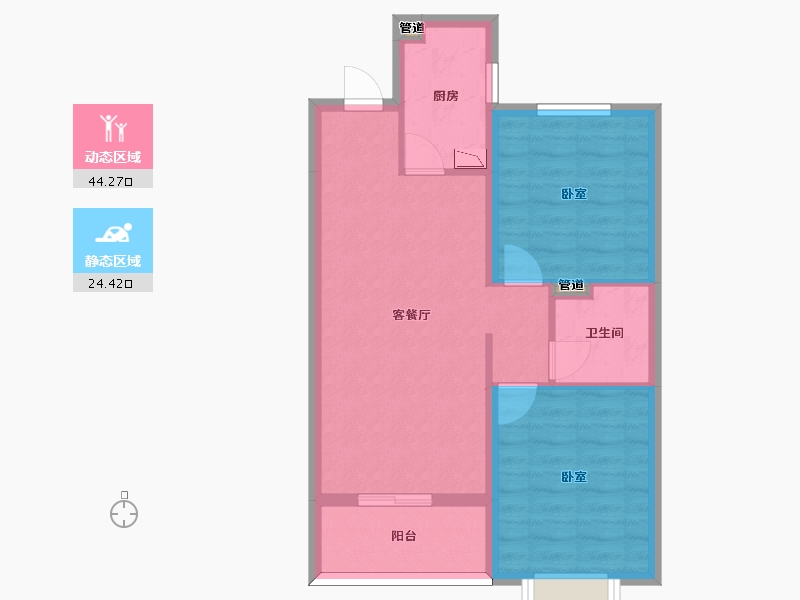 山西省-太原市-阳光城文澜府-61.32-户型库-动静分区