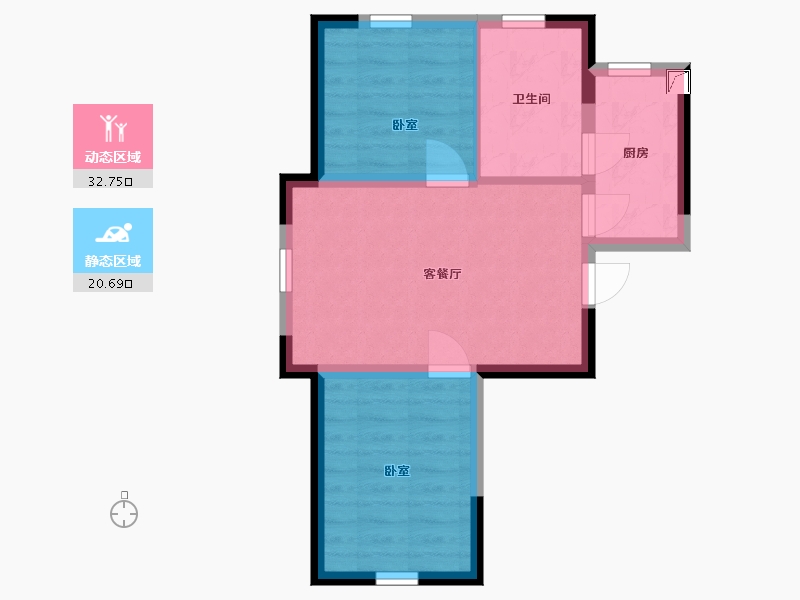 辽宁省-铁岭市-哥伦布魅力城-47.42-户型库-动静分区