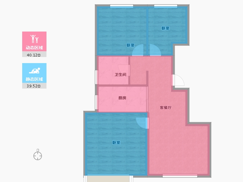 辽宁省-大连市-大华公园世家-72.08-户型库-动静分区