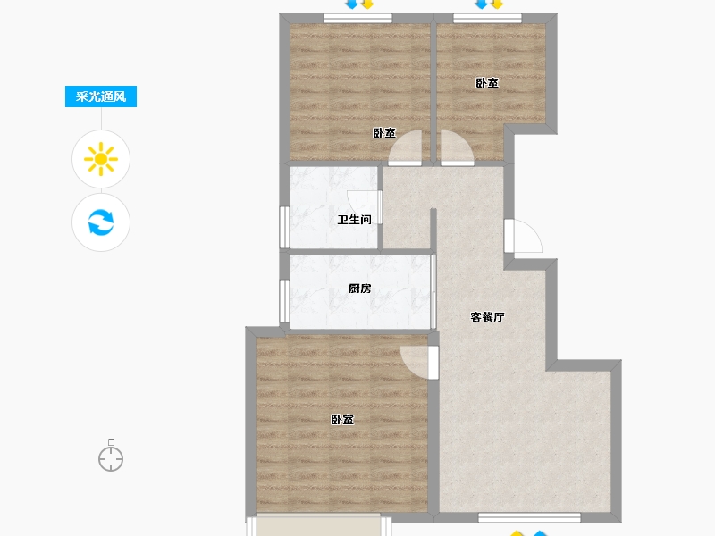 辽宁省-大连市-大华公园世家-72.08-户型库-采光通风