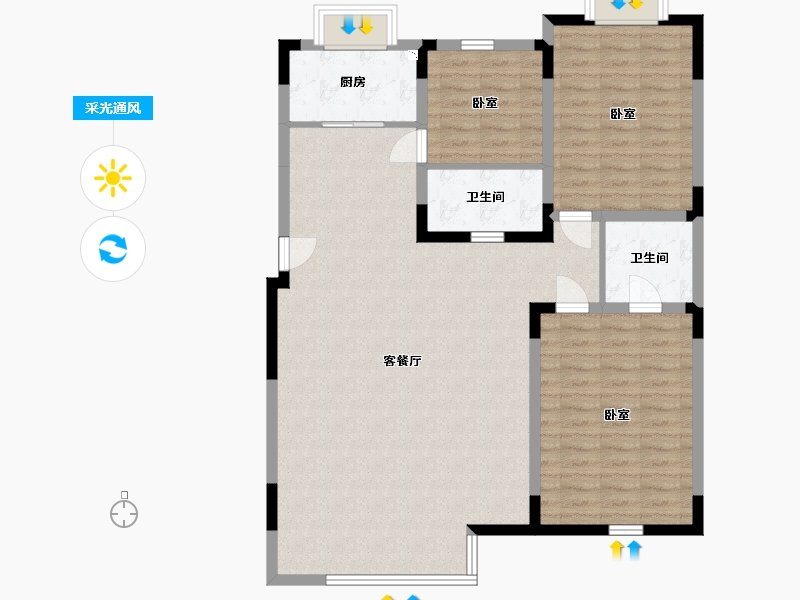 辽宁省-铁岭市-洲纪之星-113.44-户型库-采光通风