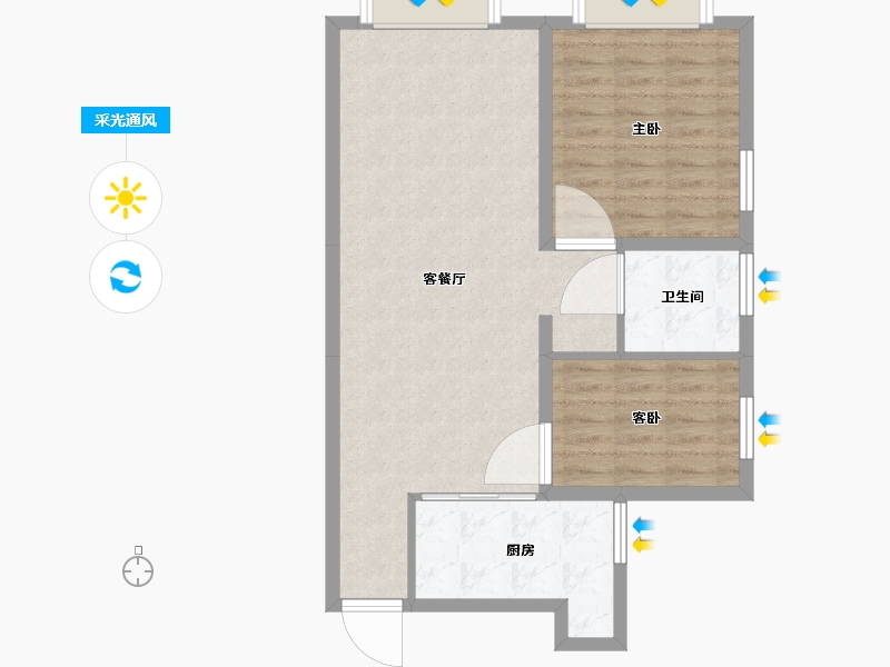 辽宁省-大连市-中海海港城Ⅱ期峯汇-74.01-户型库-采光通风