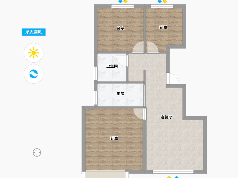 辽宁省-大连市-大华公园世家-70.00-户型库-采光通风