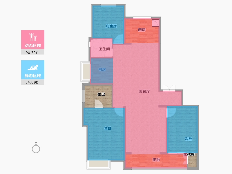 山西省-太原市-保利东郡-136.98-户型库-动静分区