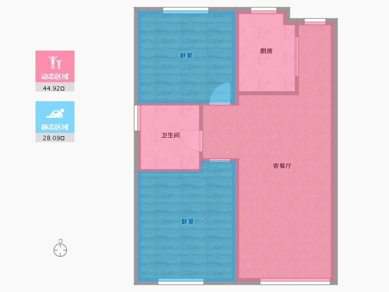 辽宁省-大连市-大华公园世家-66.00-户型库-动静分区