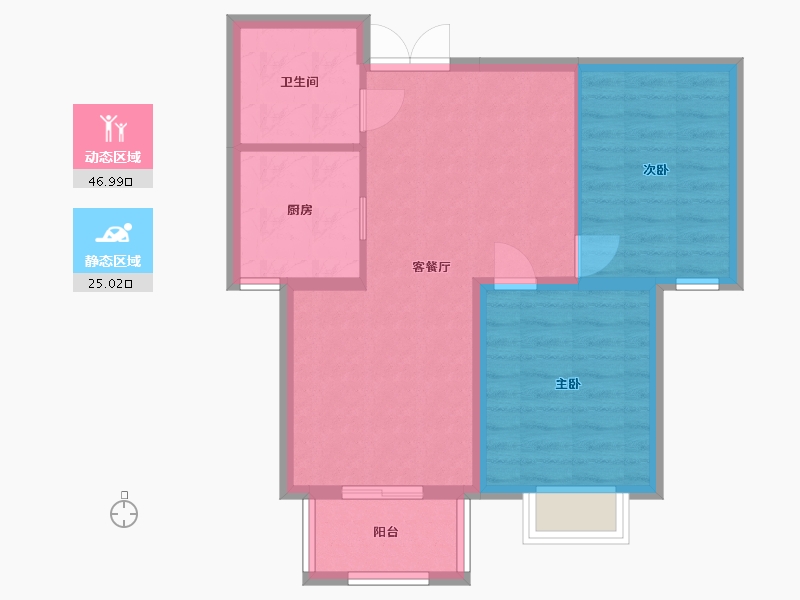 河北省-廊坊市-花香小镇二期-64.70-户型库-动静分区