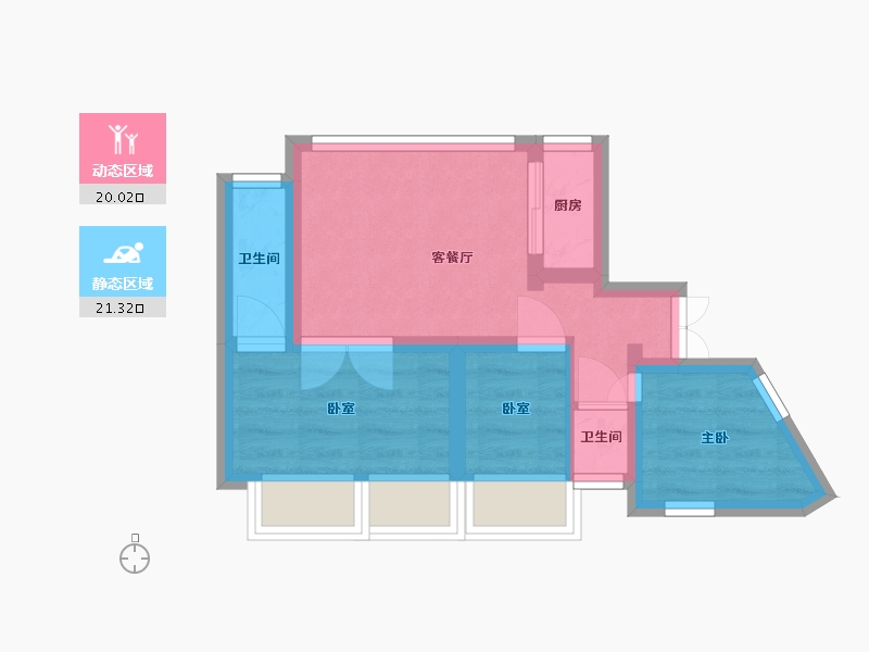 辽宁省-大连市-中海海港城Ⅱ期峯汇-35.23-户型库-动静分区