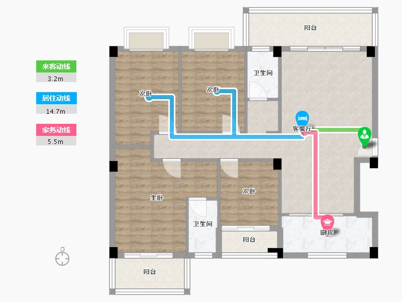 广西壮族自治区-梧州市-南越明珠新城-107.40-户型库-动静线