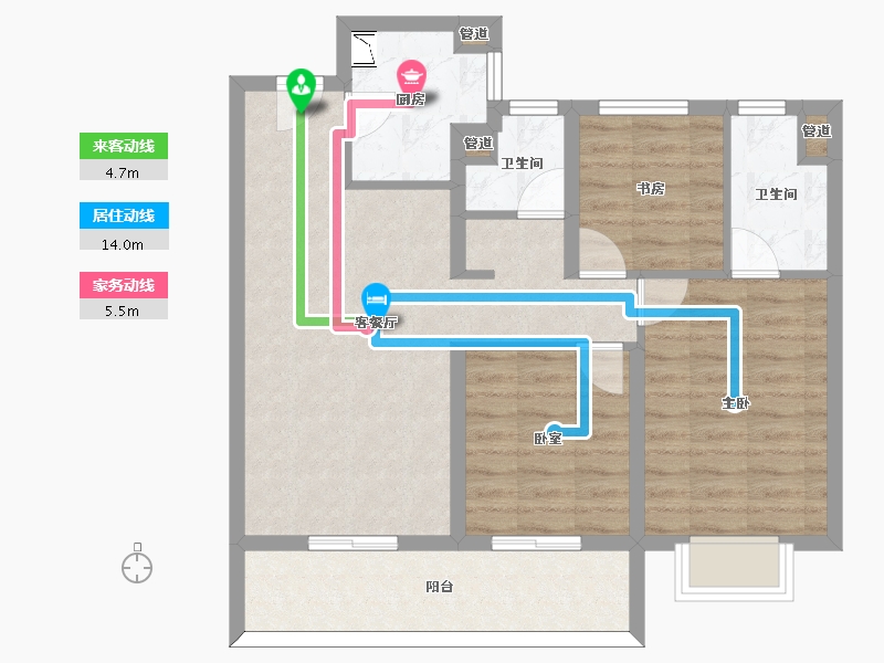 山西省-太原市-阳光城文澜府-77.55-户型库-动静线