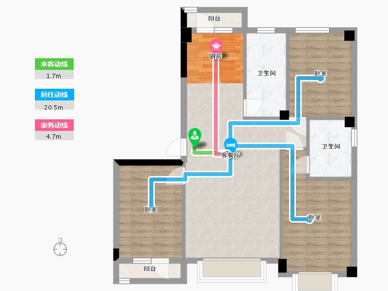 辽宁省-丹东市-蓝山溪谷-87.73-户型库-动静线