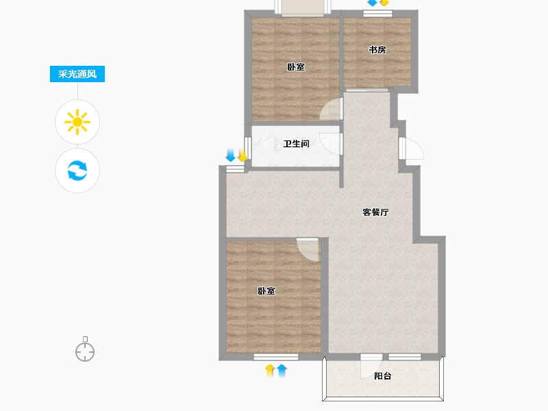 辽宁省-大连市-西府御棠-78.35-户型库-采光通风