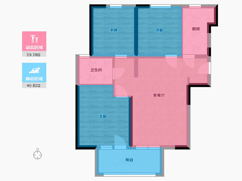 河北省-廊坊市-荣盛桃李观邸-71.06-户型库-动静分区