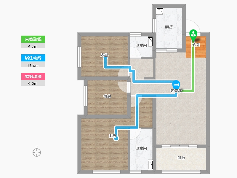 云南省-昆明市-俊发玉龙湾-80.47-户型库-动静线