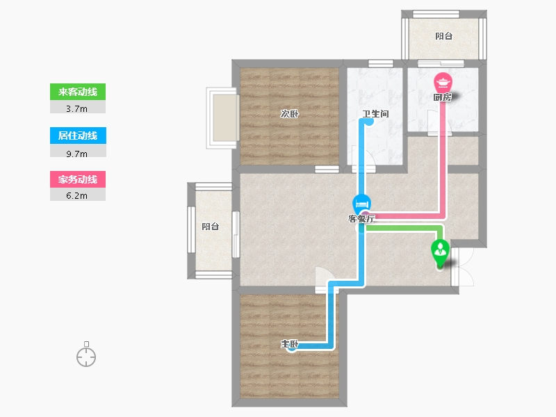 河北省-廊坊市-花香小镇二期-68.87-户型库-动静线