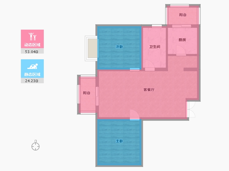 河北省-廊坊市-花香小镇二期-68.87-户型库-动静分区