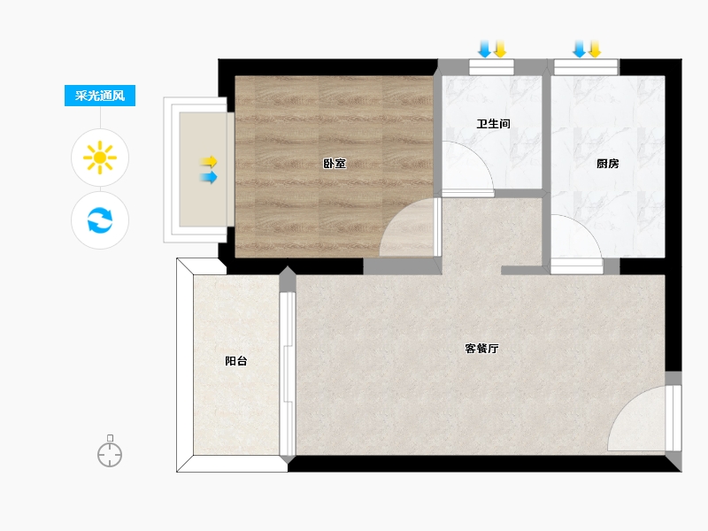 云南省-昆明市-学府康城-37.78-户型库-采光通风