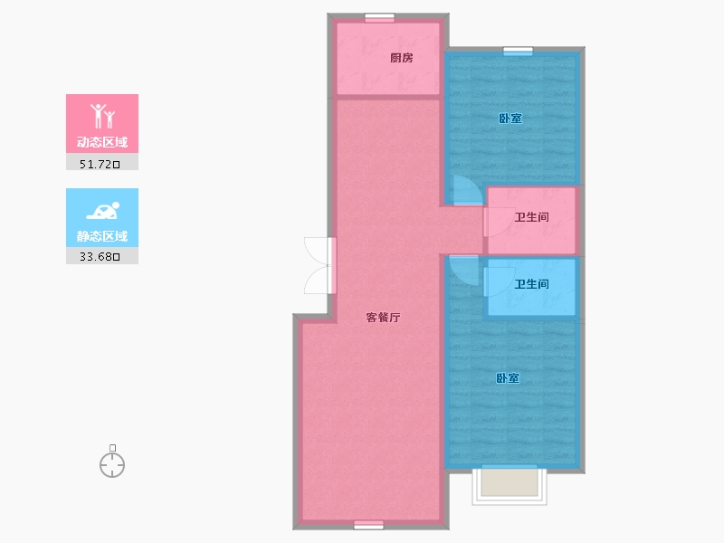 内蒙古自治区-包头市-瀚星御府-77.04-户型库-动静分区