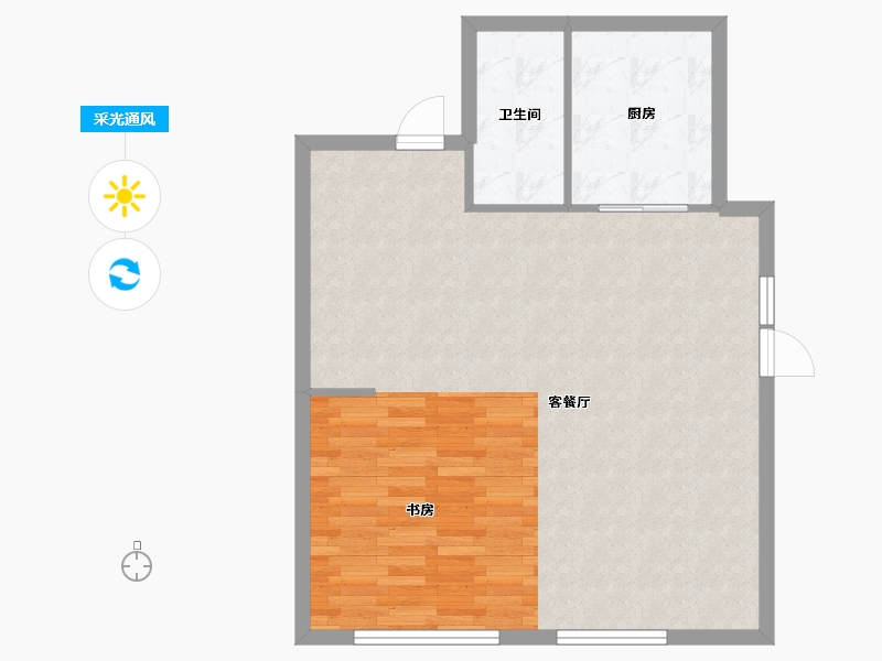 内蒙古自治区-包头市-富力山-67.57-户型库-采光通风