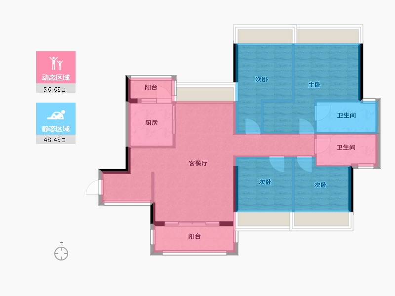 广西壮族自治区-梧州市-水岸名都-94.08-户型库-动静分区