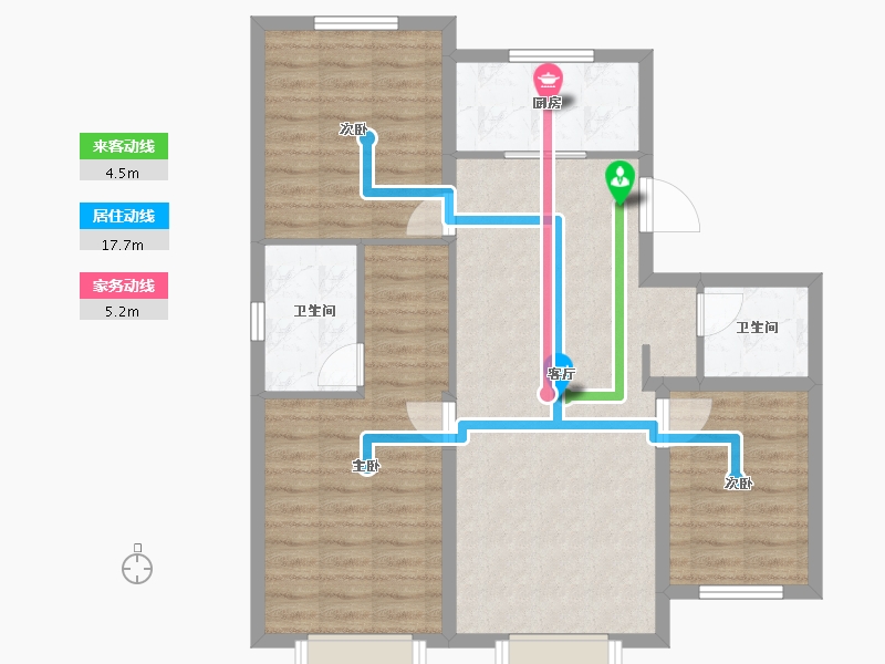 辽宁省-大连市-恒大雅苑-86.75-户型库-动静线