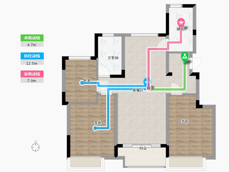 辽宁省-沈阳市-沈抚恒大养生谷-92.00-户型库-动静线