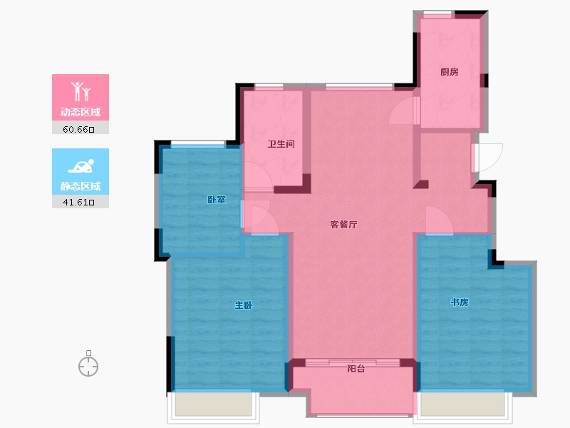 辽宁省-沈阳市-沈抚恒大养生谷-92.00-户型库-动静分区