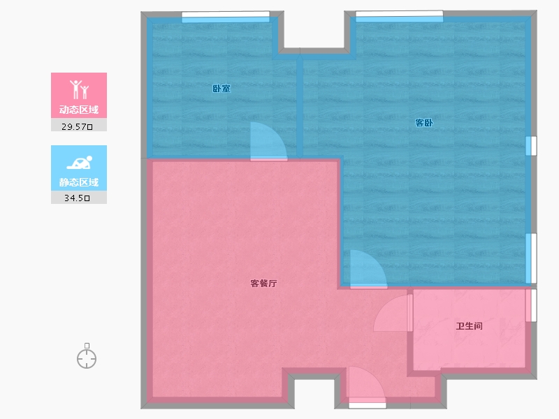 辽宁省-沈阳市-万象宸光-58.54-户型库-动静分区