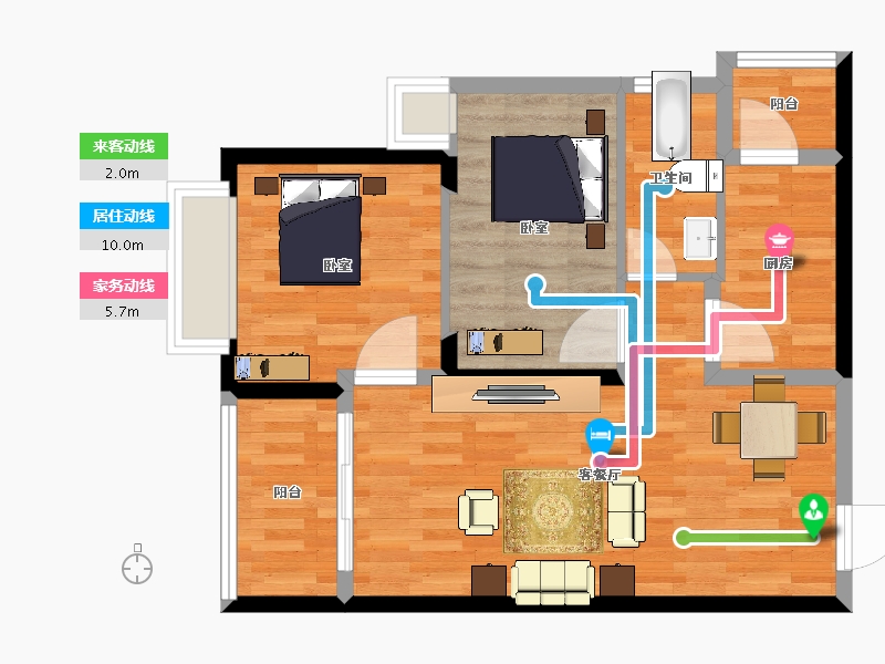 云南省-昆明市-海伦国际-65.47-户型库-动静线