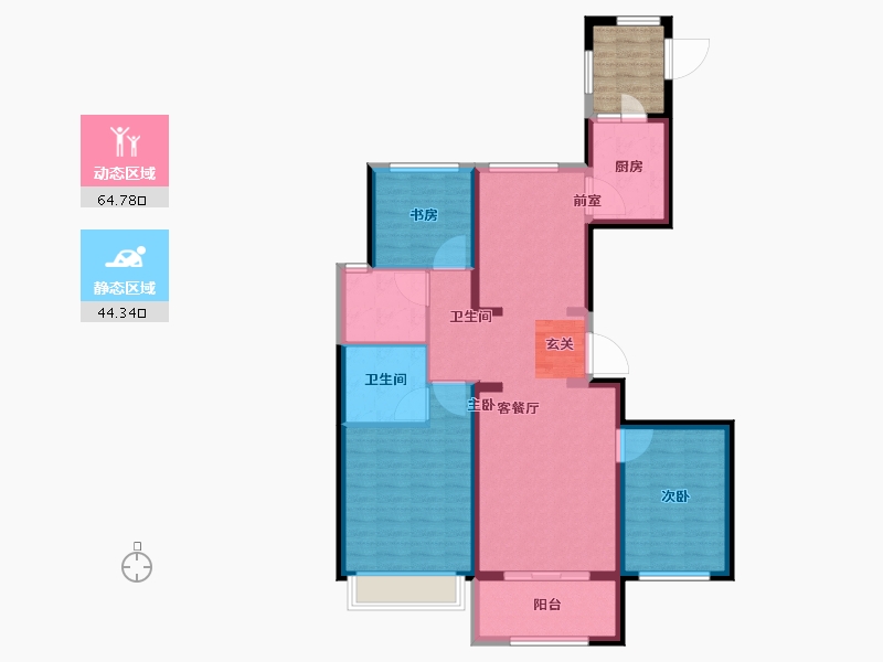 云南省-昆明市-春江明月-103.20-户型库-动静分区