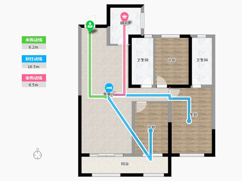 内蒙古自治区-包头市-伊泰·华府荟-103.01-户型库-动静线