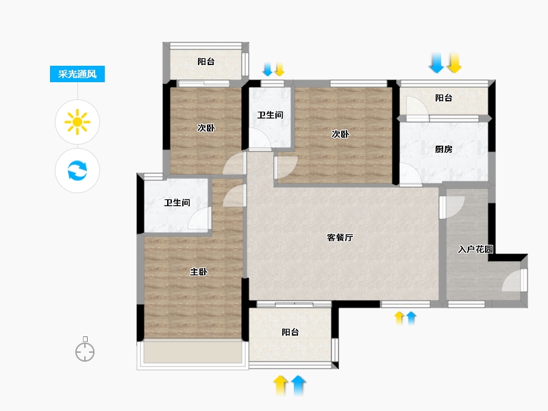 广西壮族自治区-梧州市-水岸名都-94.24-户型库-采光通风