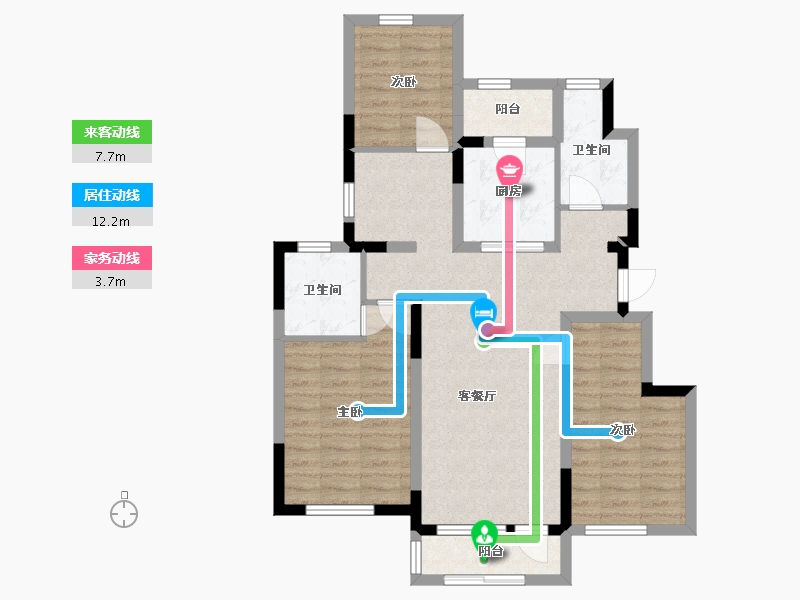 辽宁省-沈阳市-金科中南集美尚景-83.88-户型库-动静线