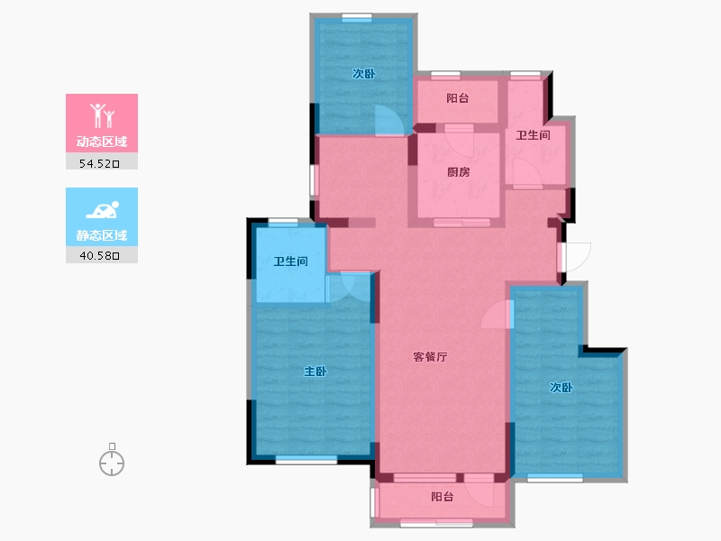 辽宁省-沈阳市-金科中南集美尚景-83.88-户型库-动静分区