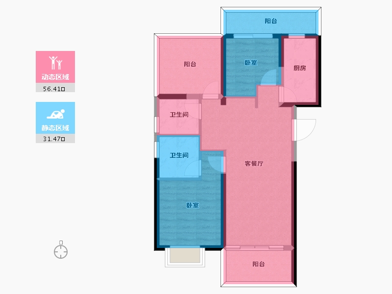 云南省-昆明市-学府康城-78.10-户型库-动静分区