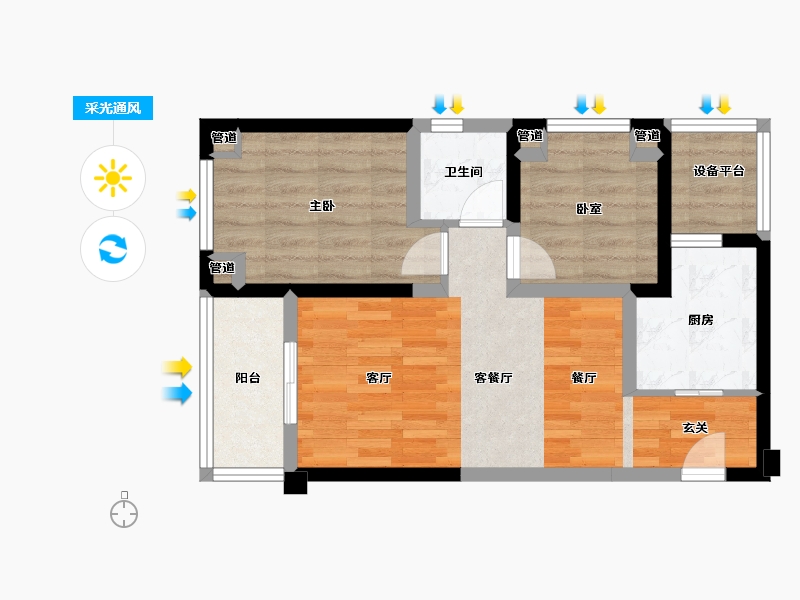 云南省-昆明市-中建龙熙国际-56.04-户型库-采光通风