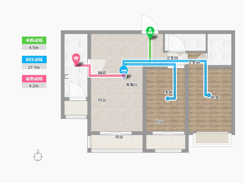 内蒙古自治区-呼和浩特市-陶然巷-89.00-户型库-动静线