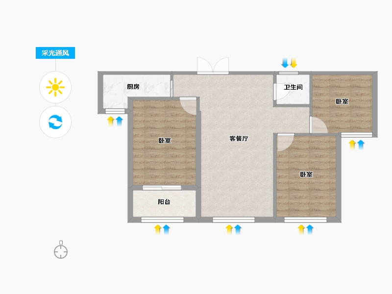 河北省-邢台市-开元悦城-68.11-户型库-采光通风