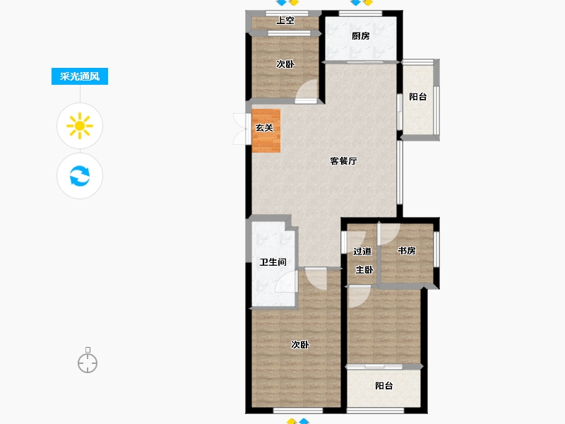 云南省-昆明市-春江明月-102.55-户型库-采光通风